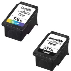 Compatible Canon PG575XL-CL576XL noir et couleur, Lot de 2 cartouches remplacent les cartouches Canon PG-575XL et CL576XL