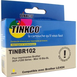 Cartouche Compatible BROTHER LC424 (LC-424Y) Jaune de 750 pages - cartouche d'encre compatible BROTHER