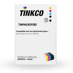 Epson 407XL Noir et Couleur - Pack de 4 cartouches compatibles Epson 407XL série clavier
