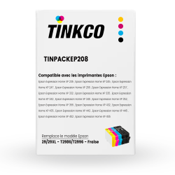 Cartouche encre Epson T2996 / 29XL - Lot de 4 cartouches compatibles Epson fraise 29 XL + 1 noire OFFERTE 29XL