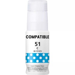 Bouteille Compatible CANON GI-51C (4546C001) cyan - bouteille d'encre compatible CANON