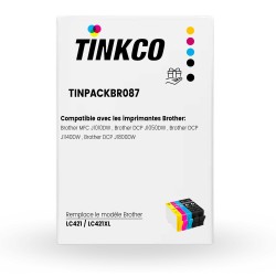 Cartouche d'encre Brother LC421XL noir et couleur - Pack de 4 Cartouches compatibles Brother GRANDE CAPACITÉ