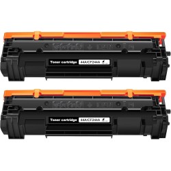 Lot de 2 Toners Compatibles HP 44A (CF244A) Noir 1000 Pages pour Imprimantes Laser HP