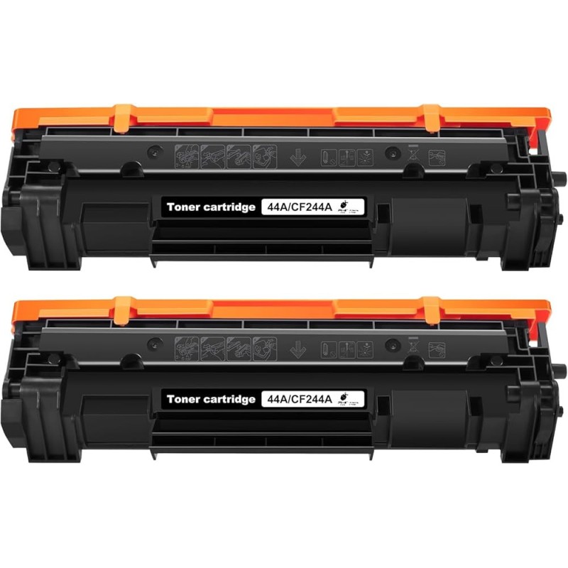 Lot de 2 Toners Compatibles HP 44A (CF244A) Noir 1000 Pages pour Imprimantes Laser HP