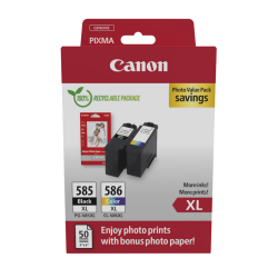 Canon PG-585XL/CL-586XL Photo Value Pack - Cartouches XL + Papier Photo 50 Feuilles