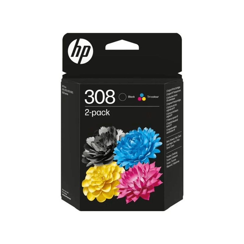 Pack de cartouches d'encre HP 308 noir et tricolore (6L6S6UE) - Tinkco
