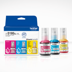 Brother D180CLVAL – Pack bouteilles encre CYM originale 5000 pages