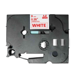 Ruban laminé compatible Brother TZe-222 9mm rouge/blanc