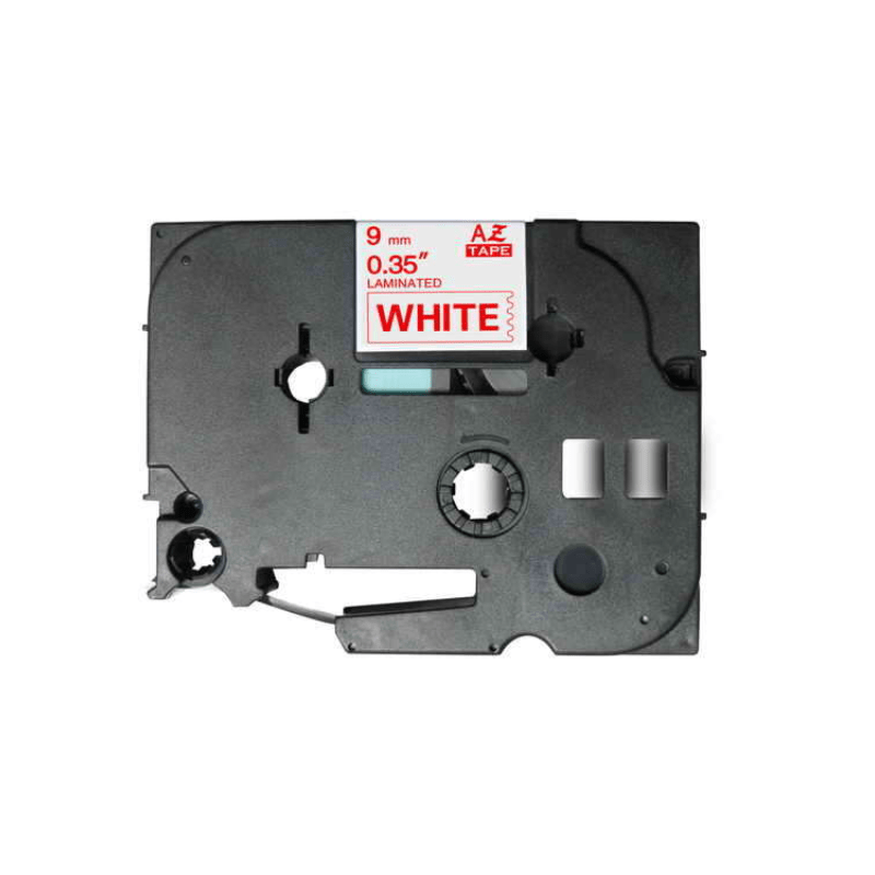 Ruban laminé compatible Brother TZe-222 9mm rouge/blanc