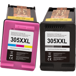 Lot Cartouche Encre HP 305XXL Noir + Couleur - 3x Plus de Pages - 70% Moins Cher