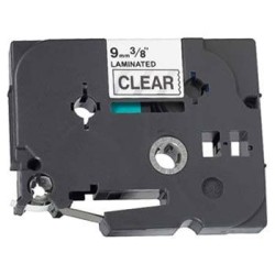 Ruban laminé générique équivalent au modèle Brother TZe-121 9mm noir/transparent