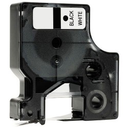 Ruban compatible Dymo D1 / 45013 noir sur blanc étiquettes 12mm x 7m