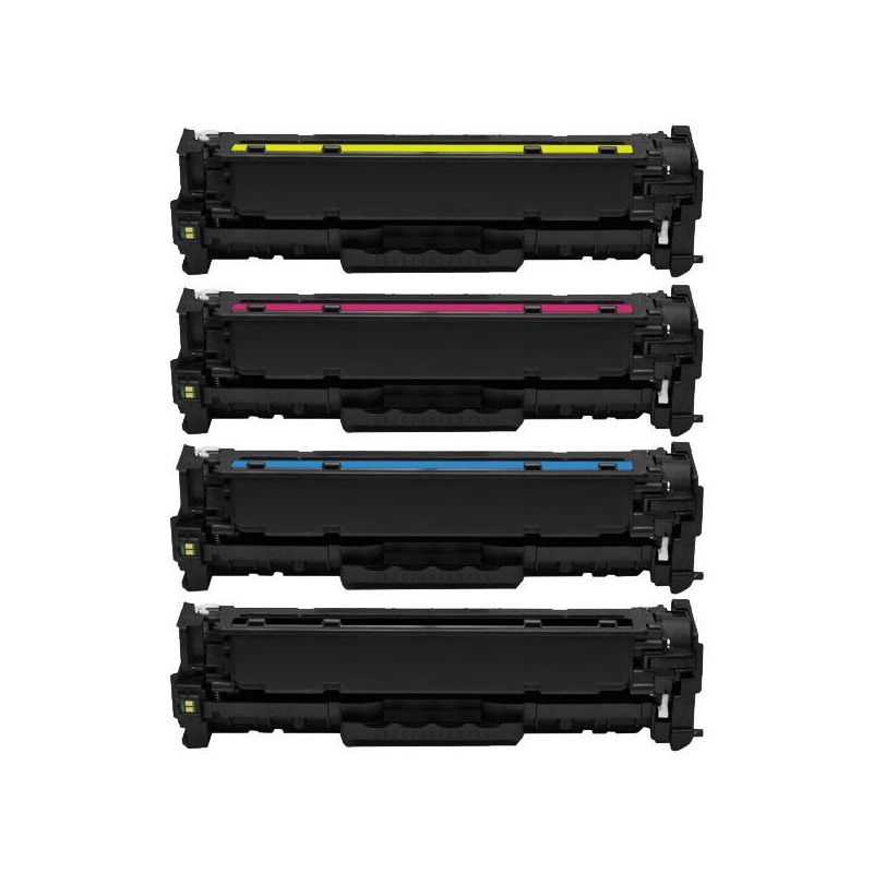 HP 305A - LOT de 4 toners compatibles HP. Remplace les toners CE410X à CE413A