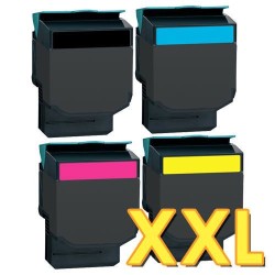 Lexmark C544 - LOT de 4 toners compatibles noir, cyan, magenta et jaune