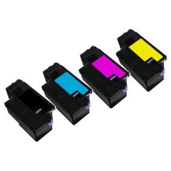 Dell C1760W - LOT de 4 toners compatibles noir, cyan, magenta et jaune