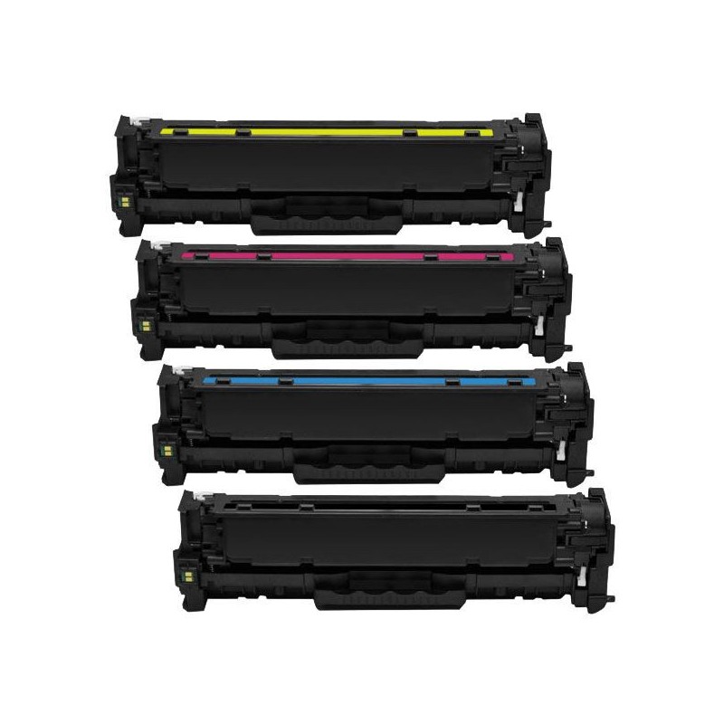 HP 130A - LOT de 4 toners compatibles HP CF350A, CF351A, CF352A et CF353A
