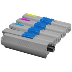 OKI C301 / C321 - LOT de 4 toners génériques noir, cyan, magenta et jaune