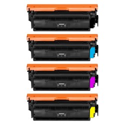 LOT de 4 toners compatibles Canon 040H noir, cyan, magenta et jaune