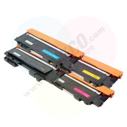 HP 117A noir et couleur, Lot de 4 toners compatibles HP 117A noir, cyan, magenta et jaune.