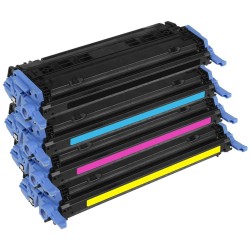 HP Q6000 / Q6001 / Q6002 / Q6003 - Lot de 4 toners génériques équivalents aux modèles HP 124A noir, cyan, magenta et jaune