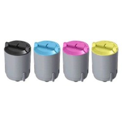 LOT de 4 toners compatibles Samsung CLP-300 noir, cyan, magenta et jaune
