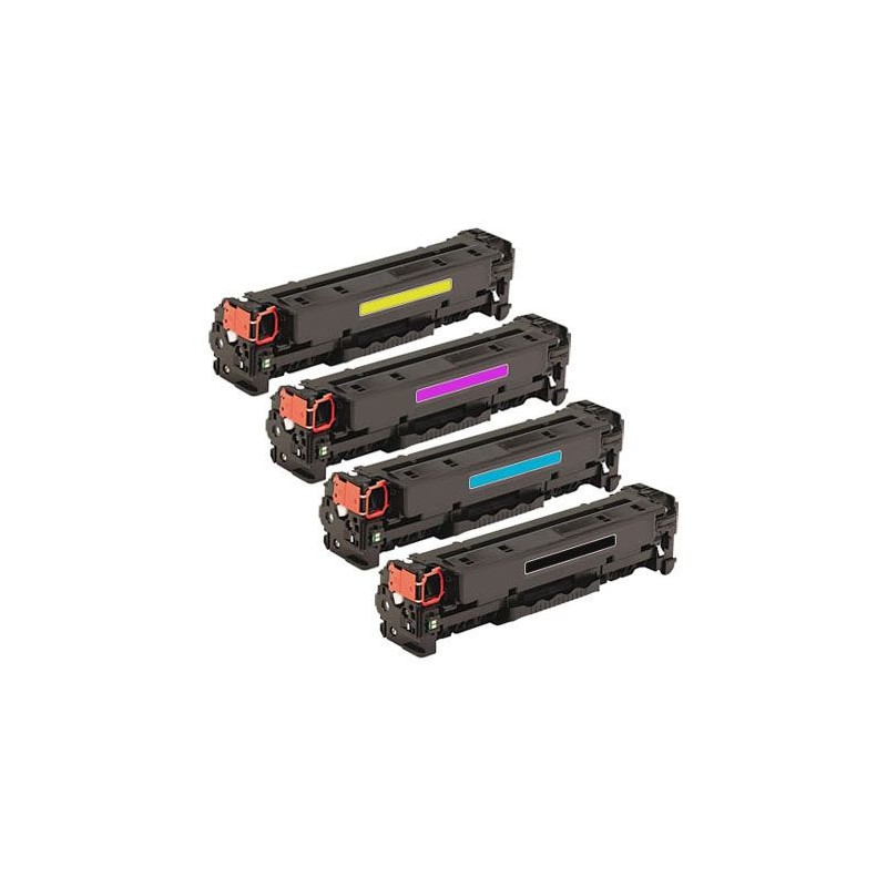 HP 304A / Canon CRG-718 - LOT de 4 toners compatibles noir, cyan, magenta et jaune