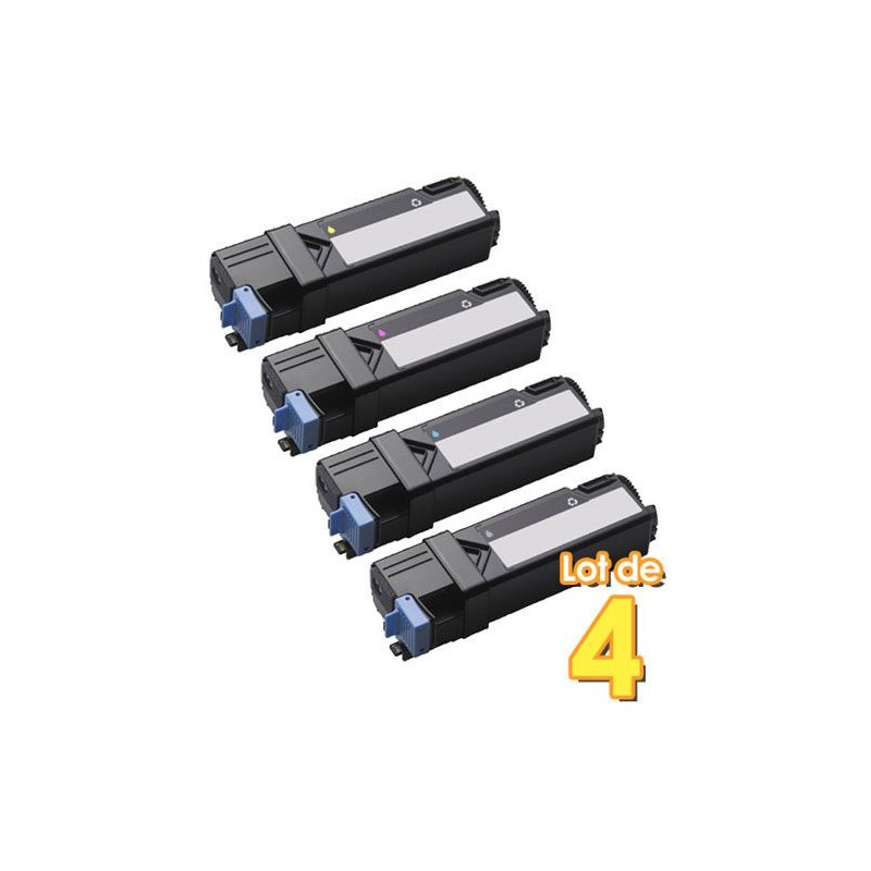 Dell 2130 / 2135 - LOT de 4 toners génériques équivalents aux modèles Dell 593-10312 à 593-10315
