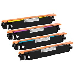 HP 126A - LOT de 4 toners compatibles HP. Remplace les toners CE310A à CE313A