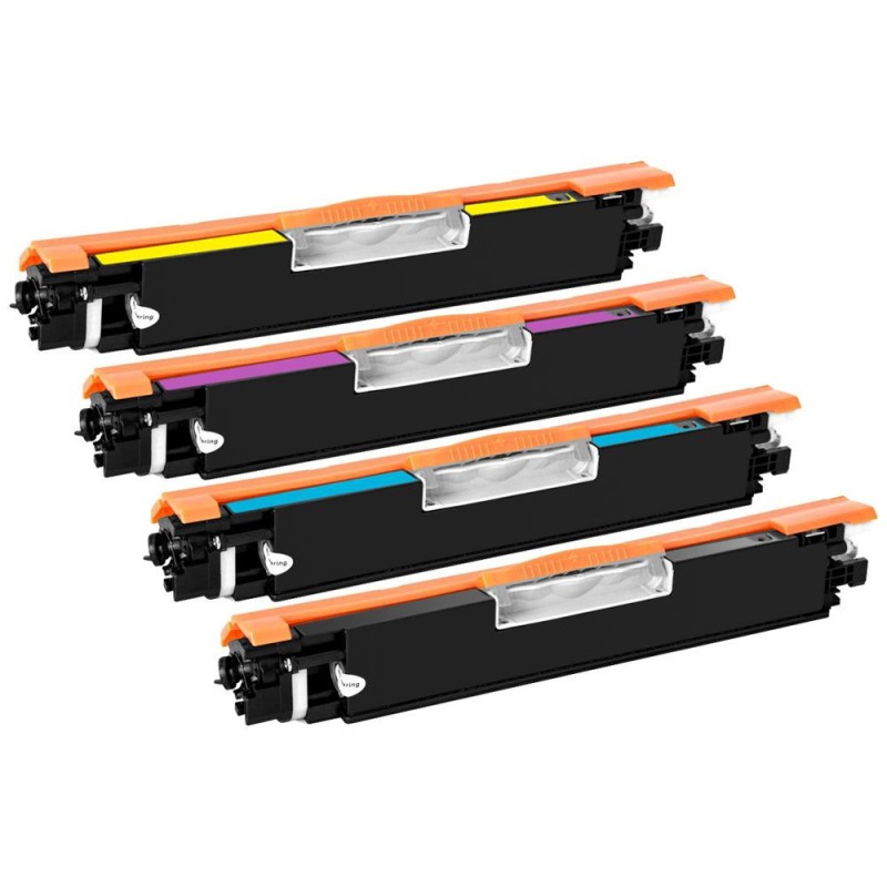 HP 126A - LOT de 4 toners compatibles HP. Remplace les toners CE310A à CE313A