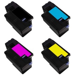 Dell 1250 / 1355 - Lot de 4 toners génériques équivalents aux modèles Dell 593-1101x noir, cyan, magenta et jaune