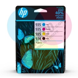 HP 934/935 Noir et couleur - Pack de 4 cartouches d'encre de marque HP 6ZC72AE noir et couleurs de simple capacité