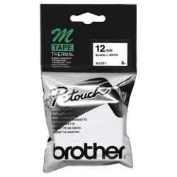 Ruban laminé de marque Brother MK-231 12mm noir/blanc