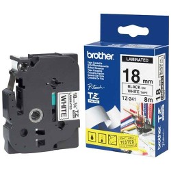 Ruban laminé de marque Brother TZe-241 18mm noir/blanc