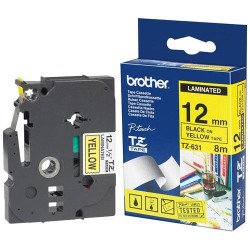 Ruban laminé de marque Brother TZe-631 12mm noir/jaune