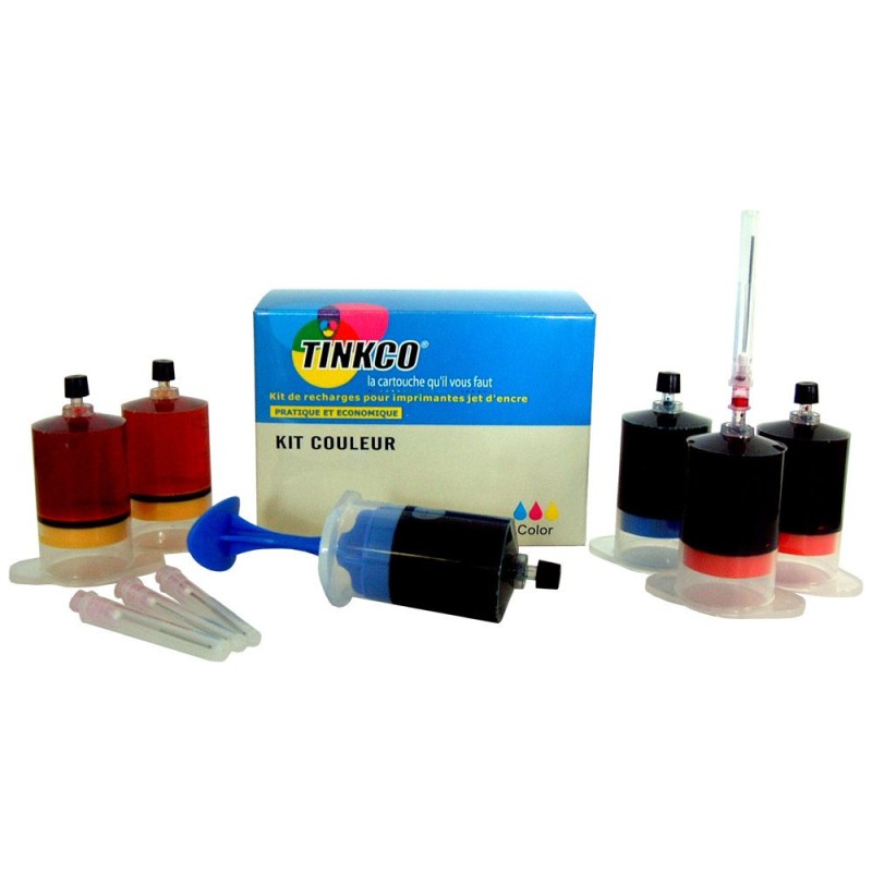 Kit de recharge d'encre pour cartouche couleur (cyan, jaune et magenta)