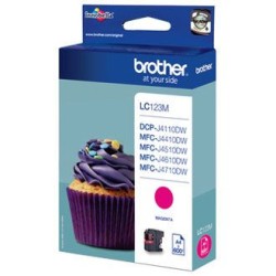 Cartouche d'encre de marque BROTHER LC123M – Magenta, 600