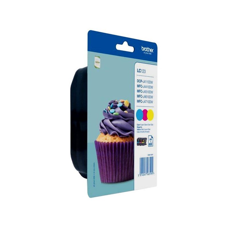 Brother LC123RBWBP - Pack de 3 cartouches de marque LC123 cyan, magenta, jaune