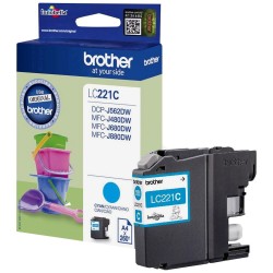 Cartouche d'encre de marque BROTHER LC221C – Cyan, 260 pages