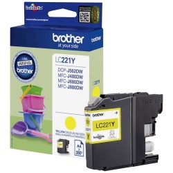Cartouche d'encre de marque BROTHER LC221Y – Jaune, 260