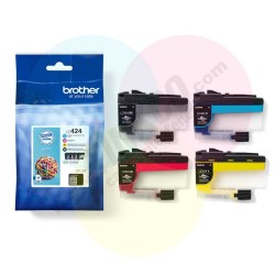 Brother LC424 noir et couleur Value Pack - 4 cartouches d'encre de marque Brother LC424. 750 pages