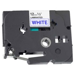 Ruban laminé générique équivalent au modèle Brother TZe-233 12mm bleu/blanc
