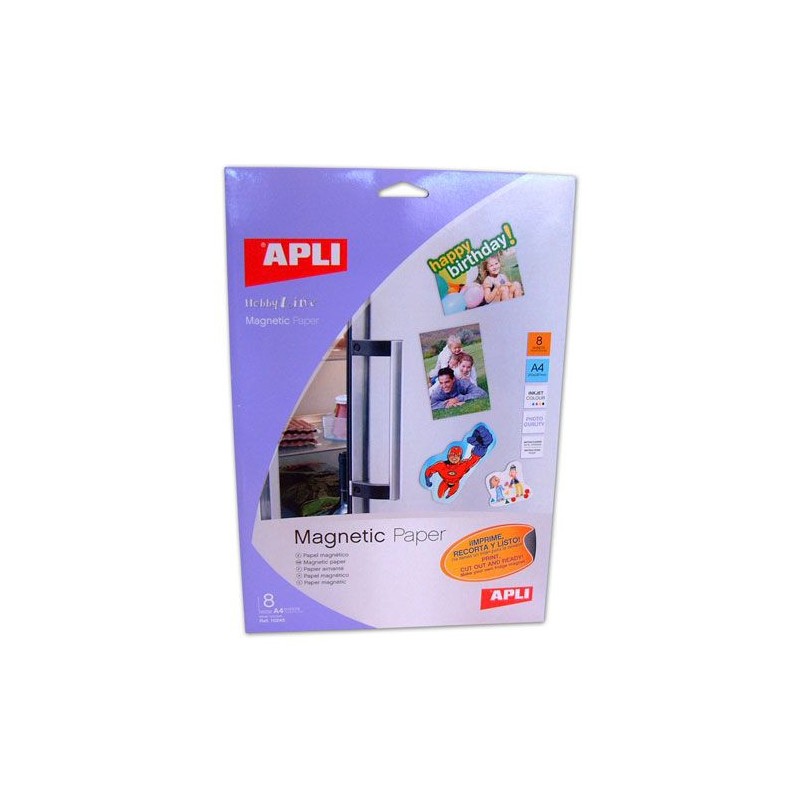 Papier magnétique imprimable : pochette de 8 feuilles A4 21x29,7