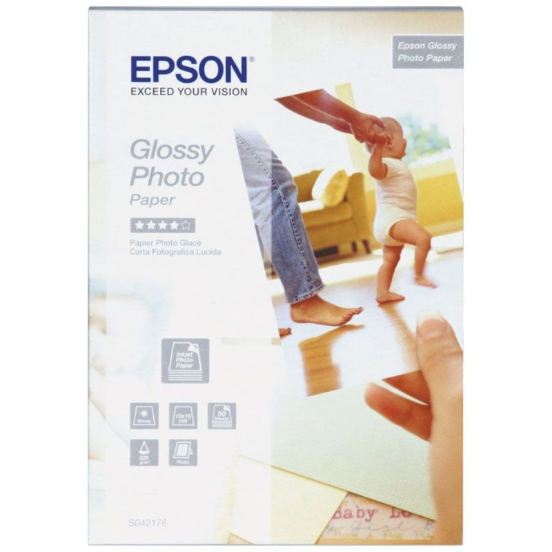 Papier Photo Brillant de Marque Epson 255g : boîte de 40 feuilles A6 10x15