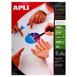 Papier Laser Brillant 160g : boîte de 100 feuilles A4 21x29,7