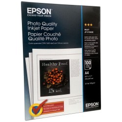 Papier Photo Mat de Marque Epson 102g : boîte de 100 feuilles A4 21x29,7