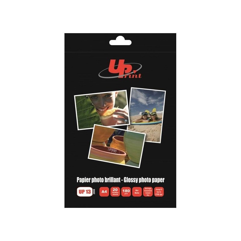 Papier Photo Mat de Marque UPrint 180g UP13 : boîte de 20 feuilles A4 21x29,7