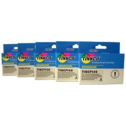 LOT de 5 cartouches génériques de qualité Tinkco noir & couleur TINEP149 à TINEP152 (13ml x2, 13ml x3)