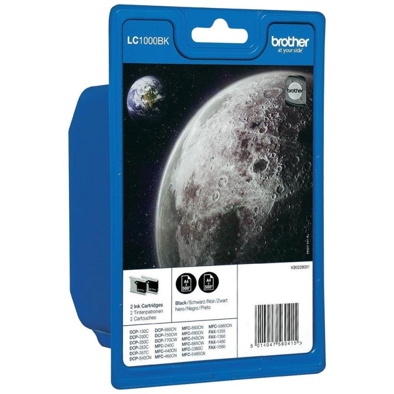 Brother LC1000 BK - LOT de 2 cartouches de marque Brother LC1000BK noires