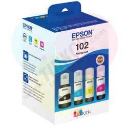 Pack Bouteille EPSON 102 / C13T03R640 (T03R640) noir / couleur - Bouteille d'encre de marque EPSON