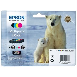 Epson T2636 - Multipack de marque Epson 26XL (4 cartouches) - Série Ours Polaire